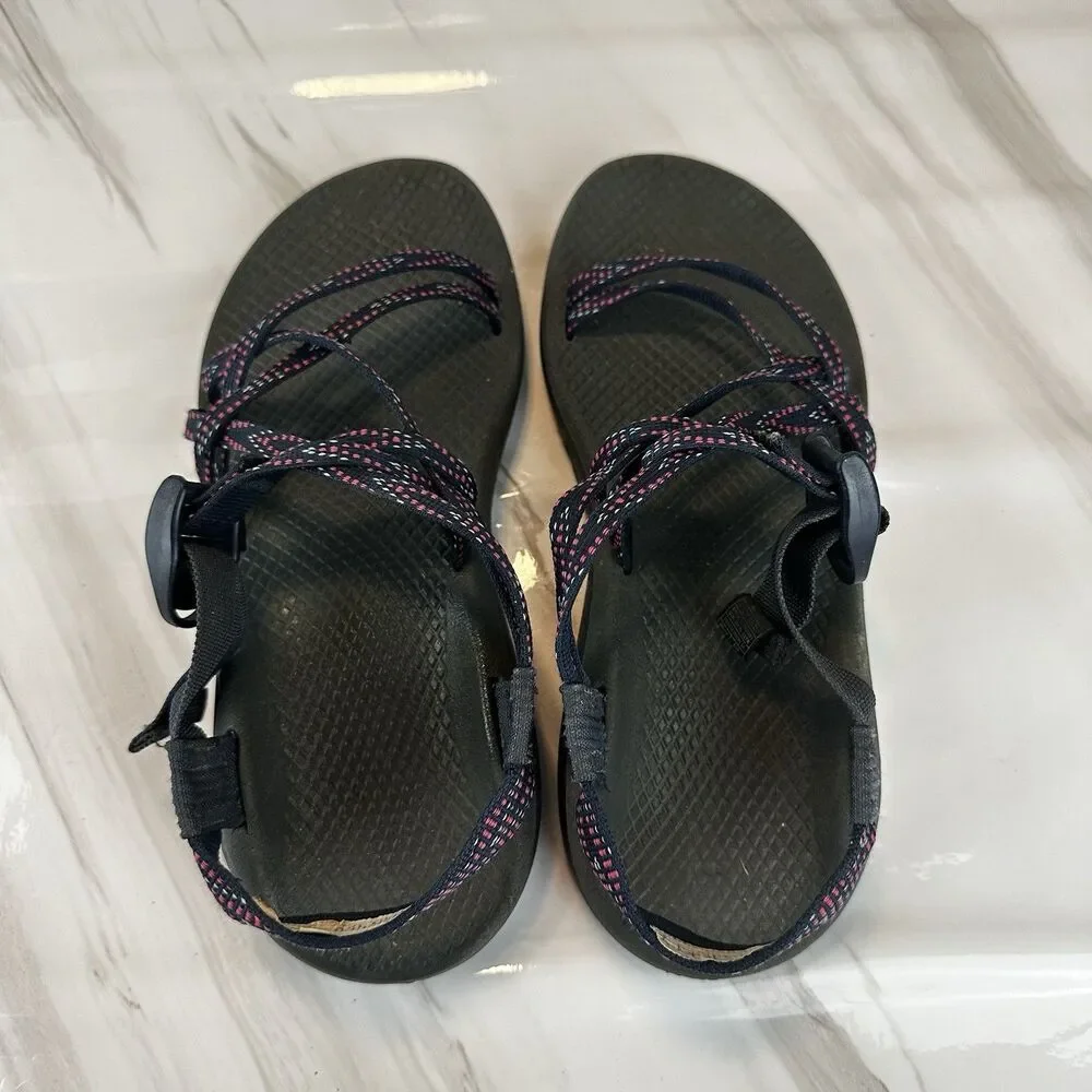 Chaco ZX2 Ecotread Dagger Berry & Navy Blue Athletic Strappy Sandal Women's Sz 8